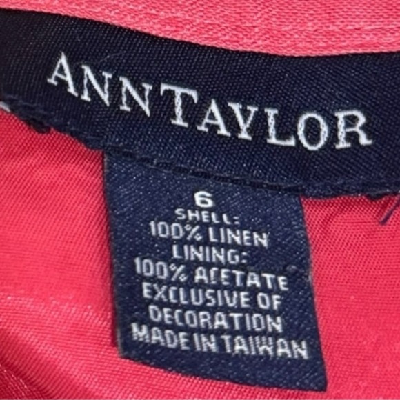 Ann Taylor Size 6 Pink Coral Linen Maxi Skirt Floral Embroidered Beaded Hem‎ - Picture 10 of 11